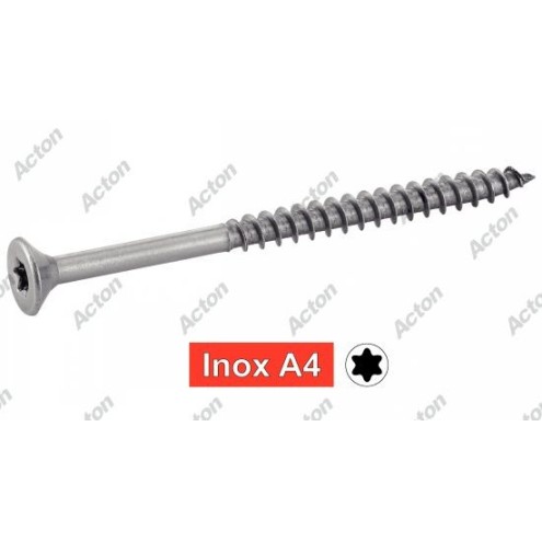 VIS TÊTE FRAISÉE TORX INOX A4 – SPÉCIALE BOIS AGGLOMÉRÉ-FILETAGE PARTIEL