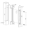 GÂCHE PLATE RÉGLABLE À ENCASTRER ALUMINIUM – LONGUEUR 262 MM – PROFIL 40 À 50 MM