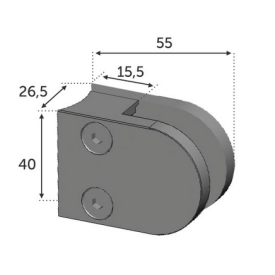 PINCE À VERRE RONDE 50MM – INOX 316 OU ZAMAC – FIXATION SUR PLAT OU TUBE