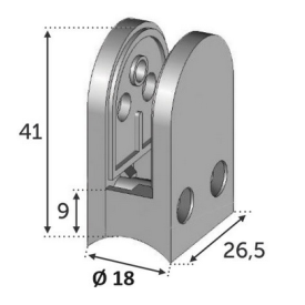 Pince à verre 8,76 mm inox 316 ou zamac – plat ou tube Ø42,4