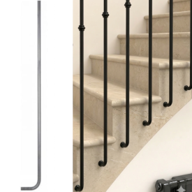 Balustre coudée Ø16 mm à sceller – Rampe anglaise 1200 mm