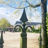 Pointe de lance en acier avec décor de volutes - hauteur 225 mm