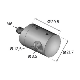 Connecteur de départ en applique pour câble inox 316 – Pour poteau Ø42,4 mm – Départ droit ou gauche