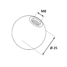 Boule inox 316 | Sphère pleine vissable | Univers marin | Qualité pro