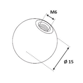 Boule en inox 316 à visser- Ø15 ou 25mm