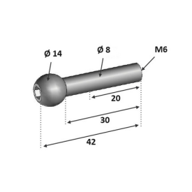 Embout décoratif taraudé inox 316 – M6 ou M8 – Connecteur en applique