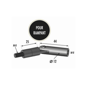 FIXATION ARTICULÉE INOX 316 – POUR RAMPANT M6 OU M8