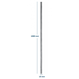 BARREAU FORGÉ À FACETTES H1000 – Ø14 MM – ACIER GRENAILLÉ