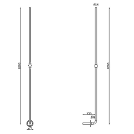 BALUSTRE COUDÉE AVEC ROSACE – BARREAU H1200 MM