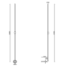 BALUSTRE COUDÉE AVEC ROSACE – BARREAU H1200 MM
