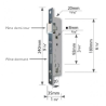 Serrure acier galvanisé, pêne réversible gauche/droite, carré 8 mm, compatible cylindres européens.