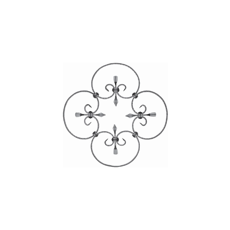 Rosace décorative en fer forgé acier 380x380 mm motif circulaire