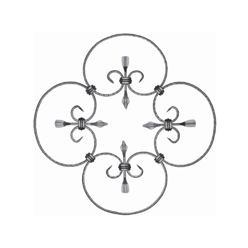 Rosace décorative en fer forgé acier 380x380 mm motif circulaire