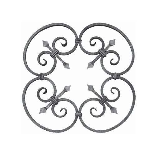 Panneau volute en acier 600x600 mm avec motif décoratif symétrique