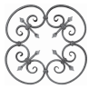 Panneau volute en acier 600x600 mm avec motif décoratif symétrique