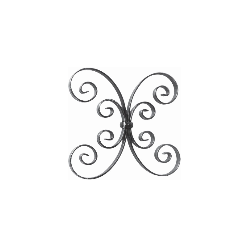 Tableau volutes Brésil en acier 250x250 mm motif décoratif en arabesques