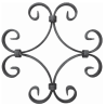 Panneau volute en acier 230x230 mm motif décoratif compact en fer forgé