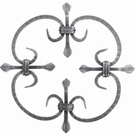 Tableau volutes Argentine en acier 250x250 mm motif décoratif en acier rond