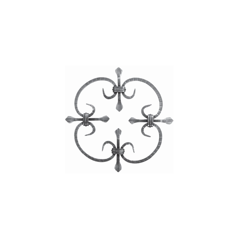 Tableau volutes Argentine en acier 250x250 mm motif décoratif en acier rond