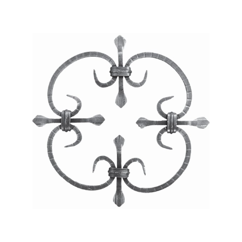 Tableau volutes Argentine en acier 250x250 mm motif décoratif en acier rond