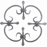 Tableau volutes Argentine en acier 250x250 mm motif décoratif en acier rond