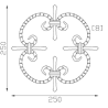 Tableau volutes Argentine en acier 250x250 mm motif décoratif en acier rond