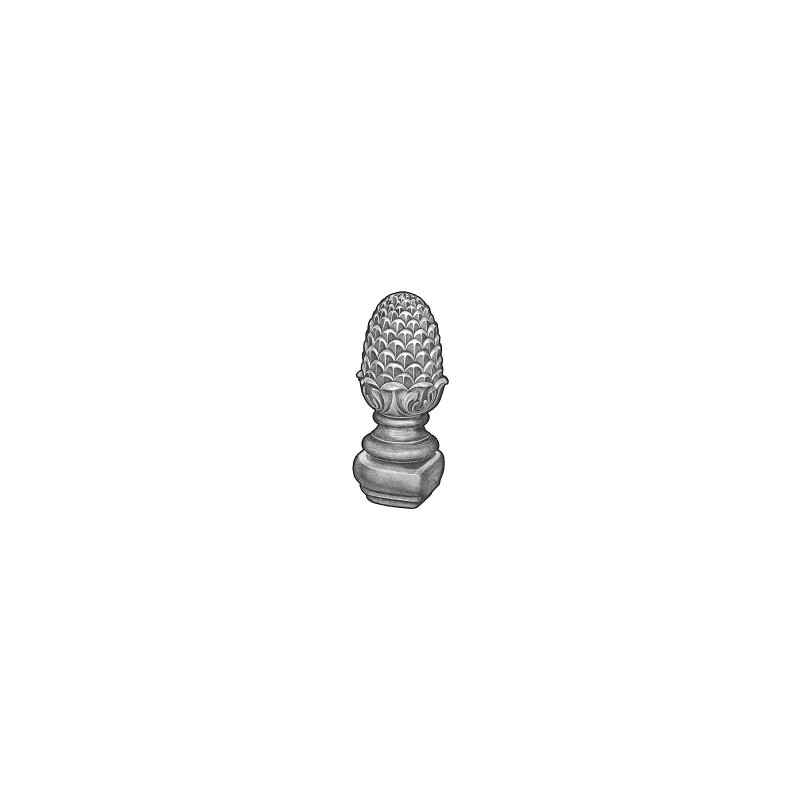 tête de départ pigne en fer sur embase diamètre 60 mm pour finition rampe