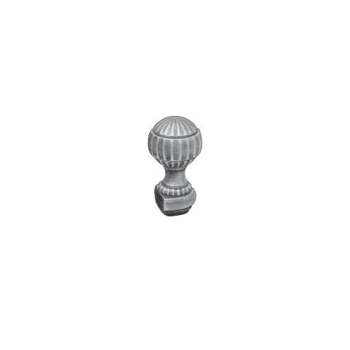 tête de départ en fer sur embase diamètre 80 mm finition garde corps