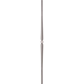 Barreau carré 14 mm acier avec insert central inox poli verni