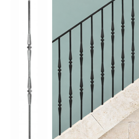 Barreau en fer forgé avec double bague – Longueur 1000 ou 1150 mm