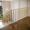 RAMPE D'ESCALIER ART-DÉCO EN INOX ET LAITON