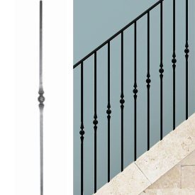 Barreau torsadé - H1000 mm | Carré 14 mm | Forgé à chaud & grenaillé