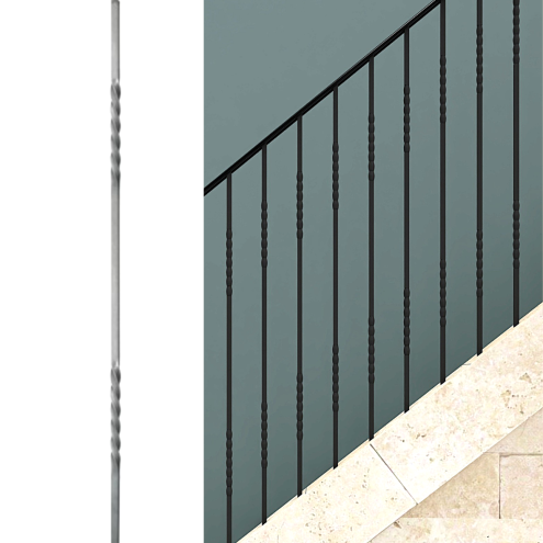 Barreau en fer forgé avec double torsade - Hauteur 1000 à 1150 mm