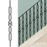 Barreau en acier moulé au design géométrique - Hauteur 1260 mm