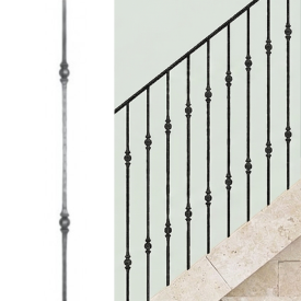 BARREAU 2 BOULES – CARRÉ 14 MM – H1000 X 36 MM – FORGÉ À CHAUD