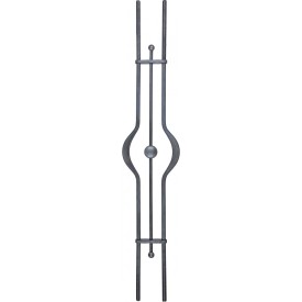 Panneau en fer forgé ondulé largeur 218 mm pour garde-corps longueur 1150 mm