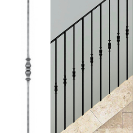 Barreau acier forgé grenaillé 1000 mm – carré 14 mm