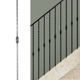 Barreau forgé au pilon - H1000 mm | Carré 14 mm | Aspect grenaillé