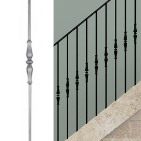 Barreau forgé poli - H1100 mm | Carré 13 mm | Aspect grenaillé