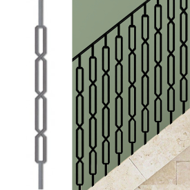 Barreau déco fer forgé hexagone 1150x50 mm en acier doux