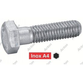 Vis à tête hexagonale en Inox A4 - Filetage partiel