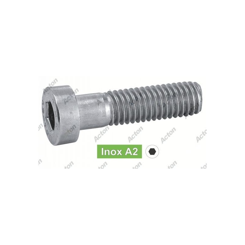 Vis CHC inox A2/70 DIN 6912 – Ø3 à 20 mm – filetage partiel