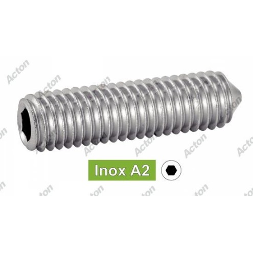 Vis STHC inox A2 sans tête – DIN 913/914/916 – M3 à M12