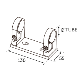 Fixation à l’anglaise platine ovale Ø42.4 mm – Inox 304/316