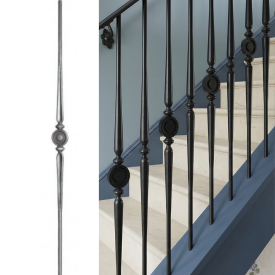 Barreau en fer forgé avec rosace centrale – Longueur 1000 ou 1150 mm