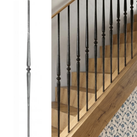 Barreau fer rond bague centrale Ø14/16/18 mm – Longueur 1000 à 1150 mm