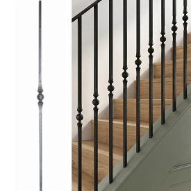 Barreau torsadé - H1000 mm | Carré 14 mm | Forgé à chaud & grenaillé