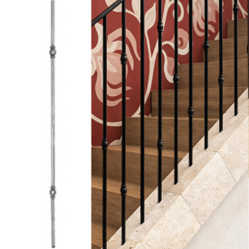 Barreau forgé double H1000 Ø12 acier grenaillé – finition travaillée