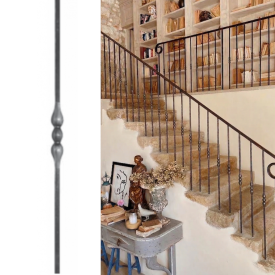 Barreau olive H900 mm – Carré 14 mm acier soudable galvanisable