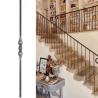 Barreau olive H900 mm – Carré 14 mm acier soudable galvanisable